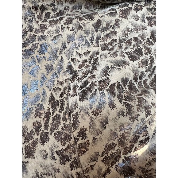 Alpaca Trench Coat Animal Print Vegan Leather Belted Waist Mob Wife Medium - Picture 9 of 14